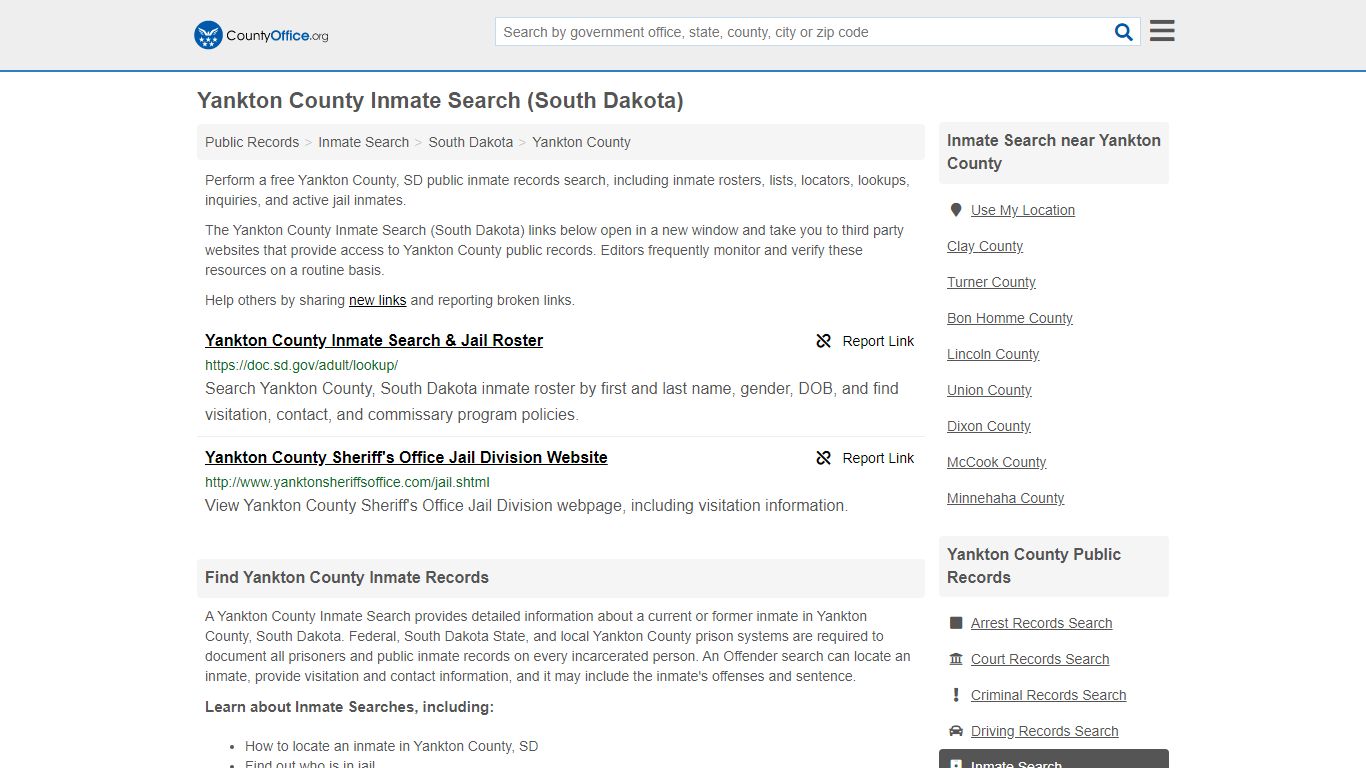 Inmate Search - Yankton County, SD (Inmate Rosters & Locators)