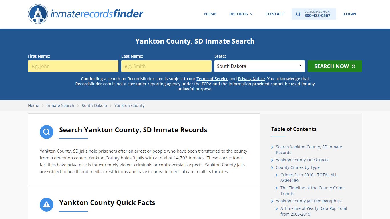 Yankton County, SD Inmate Lookup & Jail Records Online