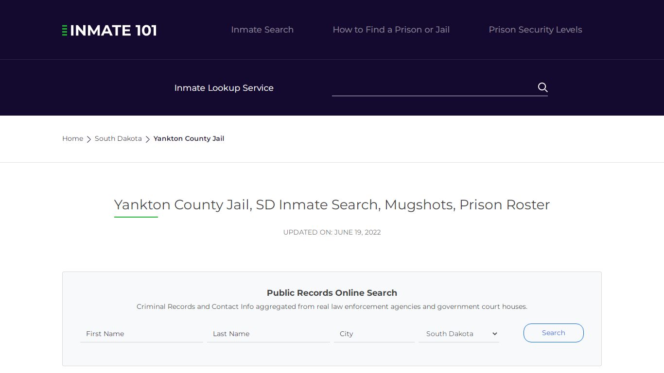 Yankton County Jail, SD Inmate Search, Mugshots, Prison ...